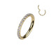 Implant grade Titanium CZ Clicker, 16G, 8mm Yellow gold plated