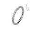 Implant grade Titanium CZ Clicker, 16G, 8mm White gold plated