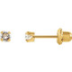 3mm CZ set in Solid Yellow Gold Short Post