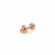 Solid Gold 3mm Trinity Ball tiny Threaded Ear stud in White Gold