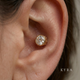 18K Gold 5mm CZ Bezel on the ear conch by KYRA