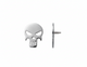 Golden Skull Threaded Stud in 18K Solid White Gold