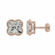 Lily CZ 4MM Threaded Top w/Flat back post in Rose Gold