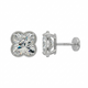 Lily CZ 4MM Threaded Top w/Flat back post in White Gold