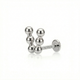 V Shaped Beaded Ball Threaded Top in 14K White Gold