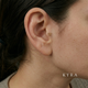 V Shaped Beaded Ball Threaded Top in 14K Yellow Gold on Ear Tragus