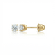 3mm Natural Diamond Piercing Ear Studs  set in Yellow Gold (side profile)