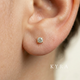 3mm Natural Diamond Piercing Ear Stud set in Yellow Gold on adult ear-lobe