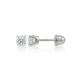 3mm Natural Diamond Piercing Ear Studs  set in Yellow Gold (side profile)