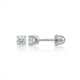Premium Ear Stud w/ Natural Diamond Solitaire set in WG 3mm