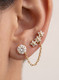 18K Gold Single single strand chain with O Ring on ear