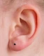 3mm Black CZ in Medical Grade Surgical Steel on ear