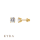 5mm Yellow Gold Plated Clear CZ