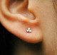 18K Solid Gold Threaded Ear Stud with CZ Trinity | KYRA
