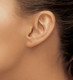 14k Pink Crown Enamel in Solid Yellow Gold on ear