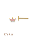 14k Pink Crown Enamel in Solid Yellow Gold