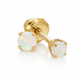 3mm Opal set in Solid Yellow Gold ear studs for initial piercing