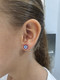 7mm Evil Eye Ear Studs in Medical Grade Surgical Steel on ear
