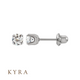 4mm Round CZ White Gold Plated Ear Studs in Medical Grade Surgical Steel