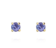 2mm Tanzanite  in Gold Plated Ear Studs