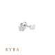 Plain Butterfly Ear Studs White Gold Plated in Medical Grade Surgical Steel