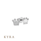 Crown with Crystal in White Gold Plated Ear Studs in Medical grade Surgical Steel