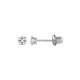 3mm White Gold Plated SQ CZ Ear Studs