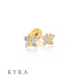 Butterfly yellow gold with CZ Ear Stud