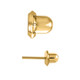 Dolphin Ear Stud Yellow Gold with CZ