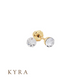 3mm CZ Invisible Set Ear Stud Yellow Gold 14k