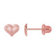 Puffed Heart Ear Stud Rose Gold