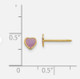 Heart Purple Enamel Ear Stud (YG)