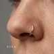 14K Plain Gold Clicker Hoop Ring with seamless hinge