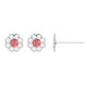 Rose Glitter White Flower Ear Stud SS