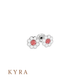 Rose Glitter White Flower Ear Stud SS