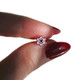 Pink Enamel Flower Ear Stud with CZ