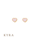 Heart Pink Enamel Ear Stud in Yellow Gold Plated Medical Grade Surgical Steel