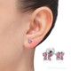 Rose Crystal Butterfly Surgical Steel Ear Stud