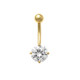 18k Four Prong CZ Belly Button