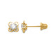 Lily CZ ear studs in 18K Gold with threaded bell back