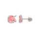 Unicorn Earrings in 18K Gold w/Enamel
