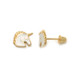 Unicorn Earrings in 18K Gold w/Enamel