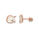 Unicorn Earrings in 18K Gold w/Enamel