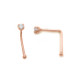 Natural Diamond L Nose pin 18K Gold