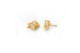 CZ Fish ear studs in 18K Gold with threaded bell back