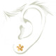 Orchid Flower ear studs in 18K Gold with threaded bell back