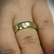 Two-Tone Platinum Wedding Band 6mm wide