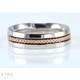 Two Tone Diamond Wedding Band in 18K (5mm)