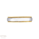 Beaded Edge Wedding Band Two Tone 18K Gold