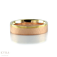 Ice Matte Wedding Band Two Tone Gold